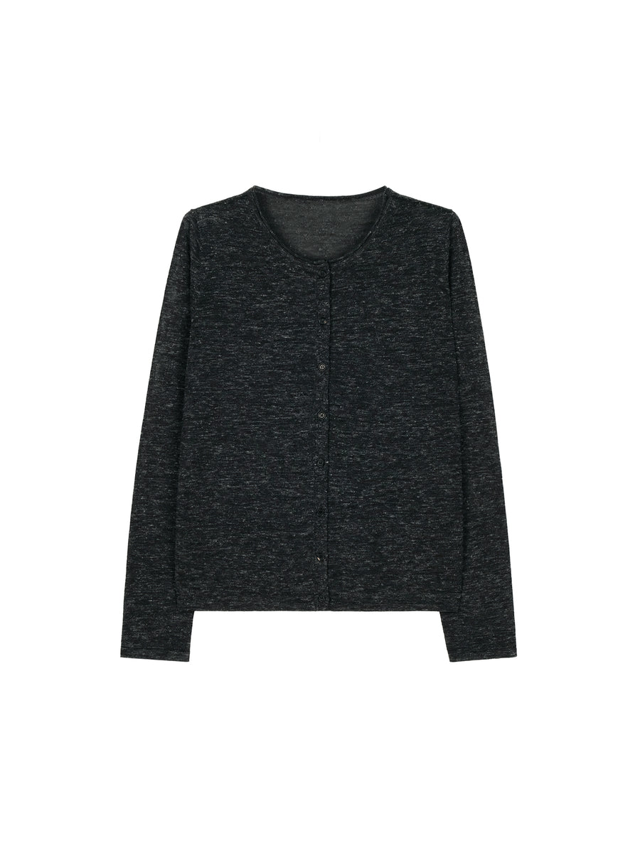 Wool Silk Hemp Knit Cardigan Vest & Tee Set, view 8