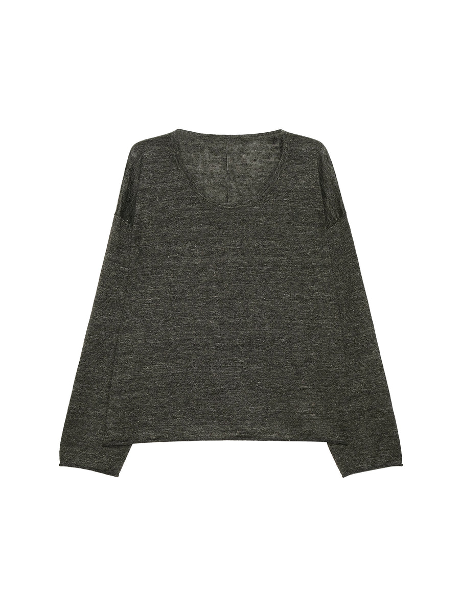 French Linen Yarn Knit Cover-Up, view 3