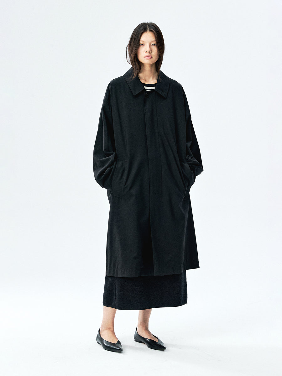 Italian Marzotto Stretch Wool Long Coat, view 2