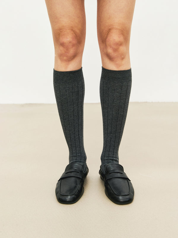 Xinjiang Long-Staple Cotton Ribbed Mid-Calf Socks | Slouchy Knit Design | Everyday Essentials | Women Socks | MRS Studios