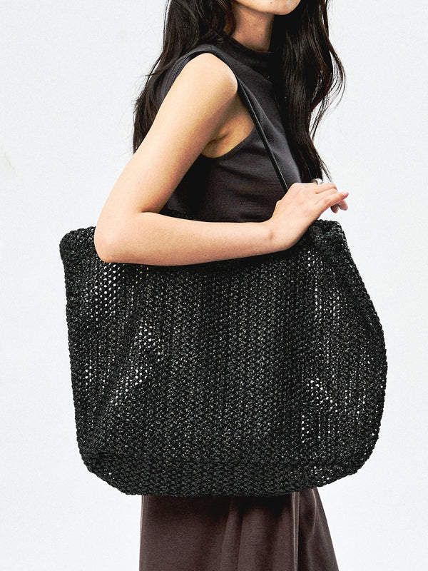 加新色)Hand-Woven Straw Tote | Lambskin Lining | Brass Hardware | Women Bag | MRS Studios