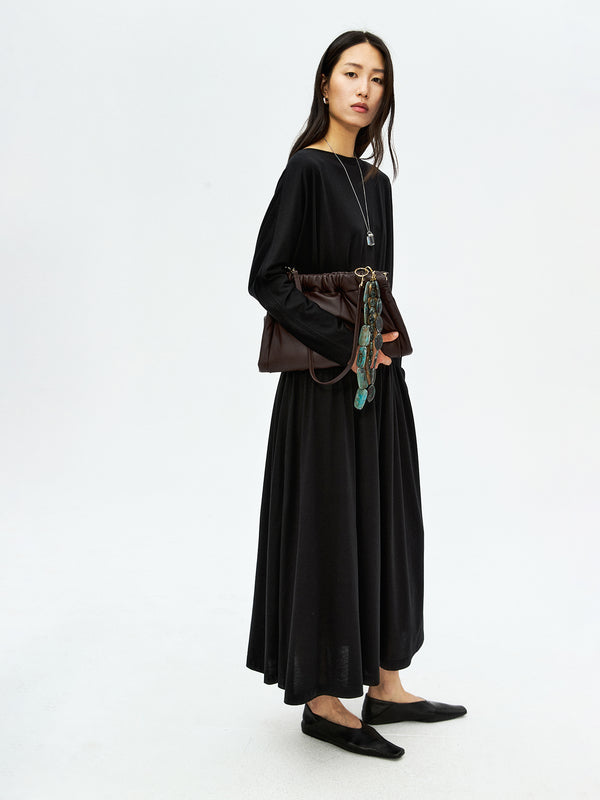 Off-Shoulder Knit Dress | Wide Waist Belt | Midi Length Silhouette | Women Dress | MRS Studios