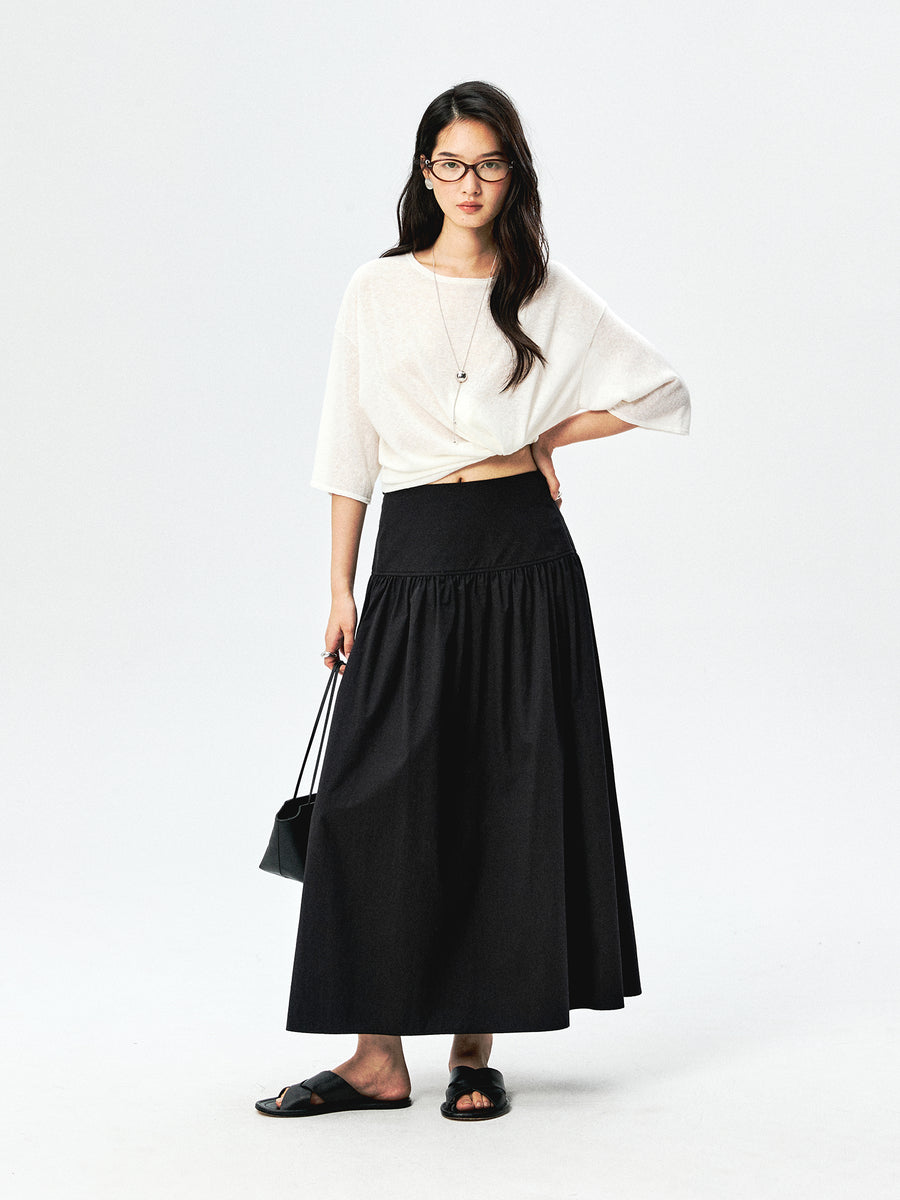 Japanese Omi Cotton Midi Skirt