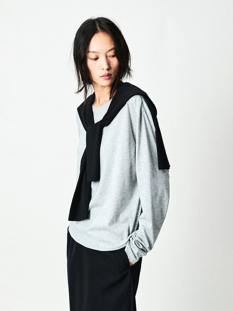 Lyocell Cotton Long Sleeve T-Shirt, view 2