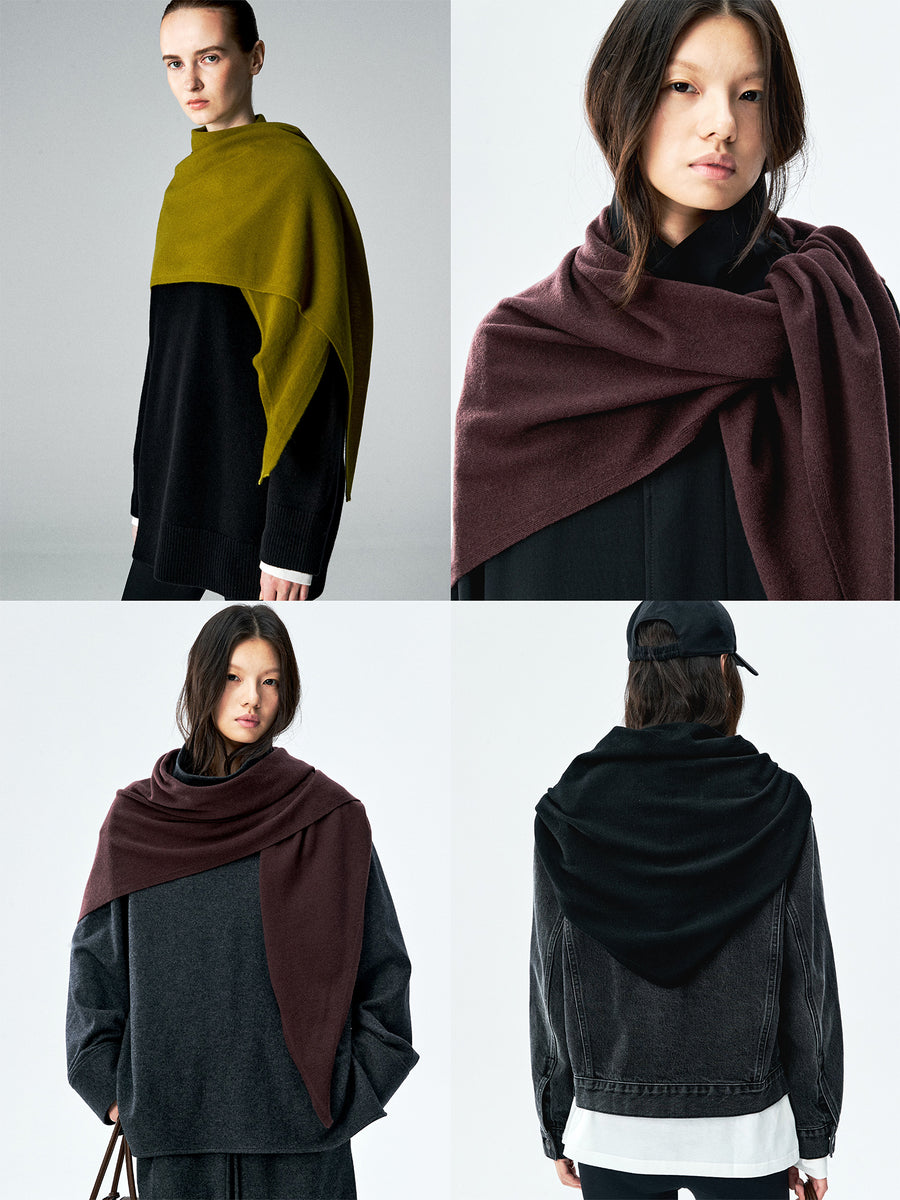 Superfine Merino Wool Triangle Scarf, view 2
