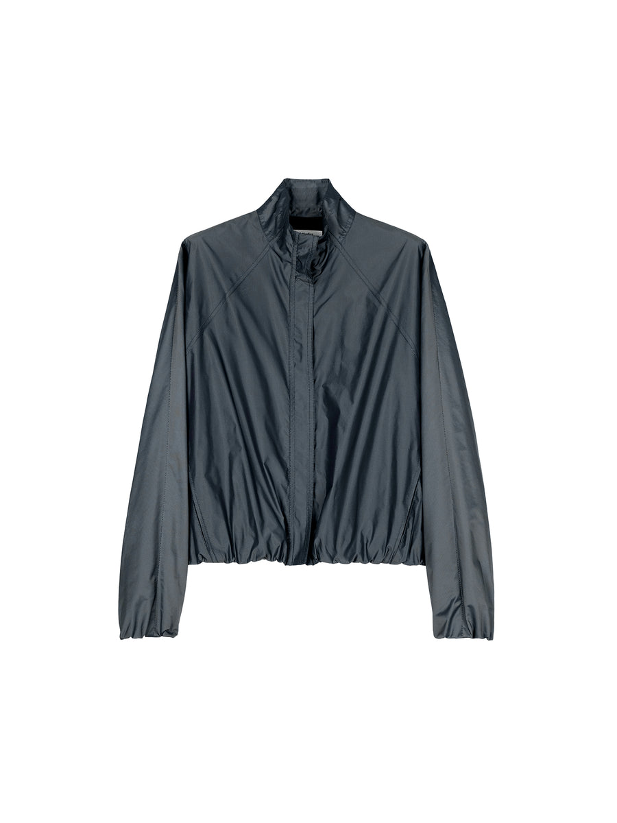 Italian Como Silk Blend Stand Collar Jacket, view 4