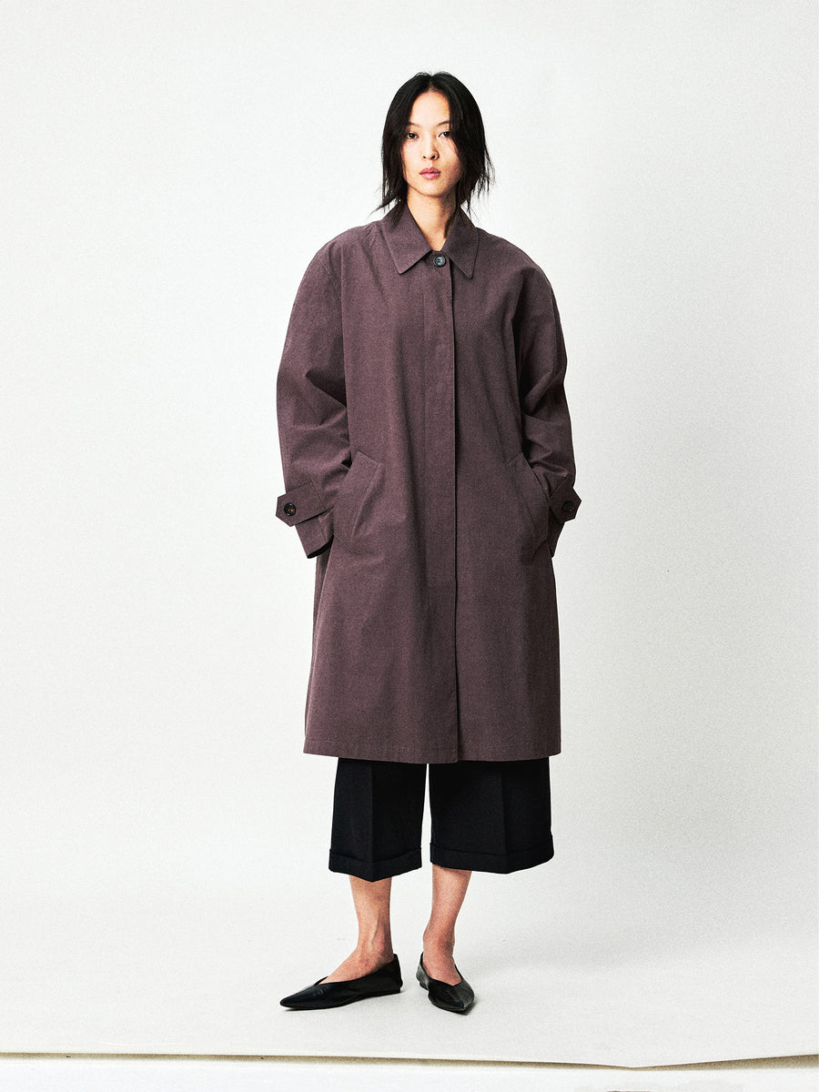 Cotton Hemp Relaxed-Fit Trench Coat, view 4