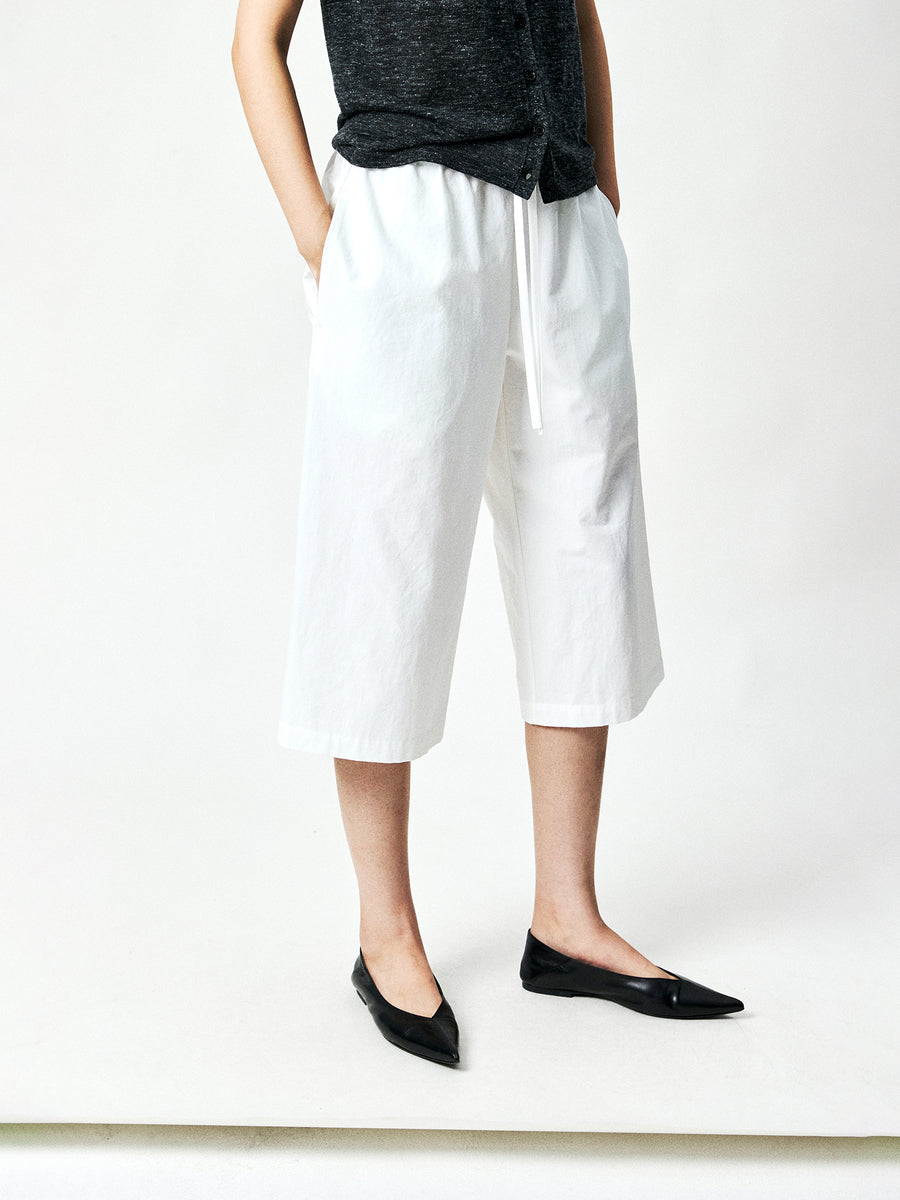 Cotton Hemp Cropped Trousers, view 2