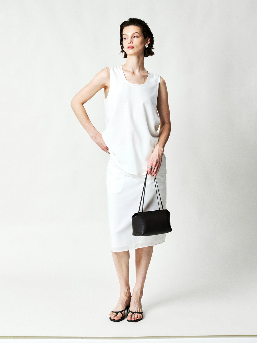 Fine Merino Wool Vest & Pencil Skirt Set, view 3