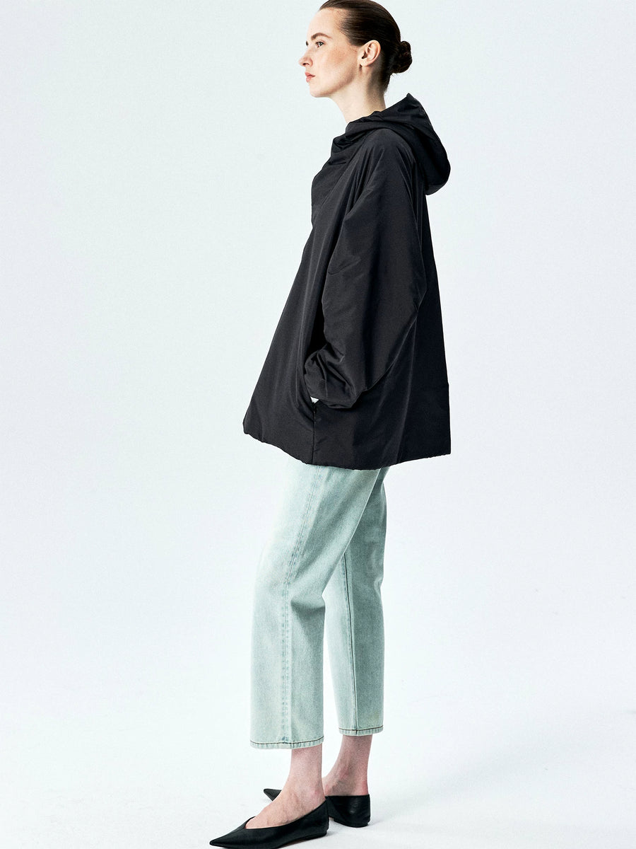 Silk-Blend Taffeta Padded Anorak, view 3