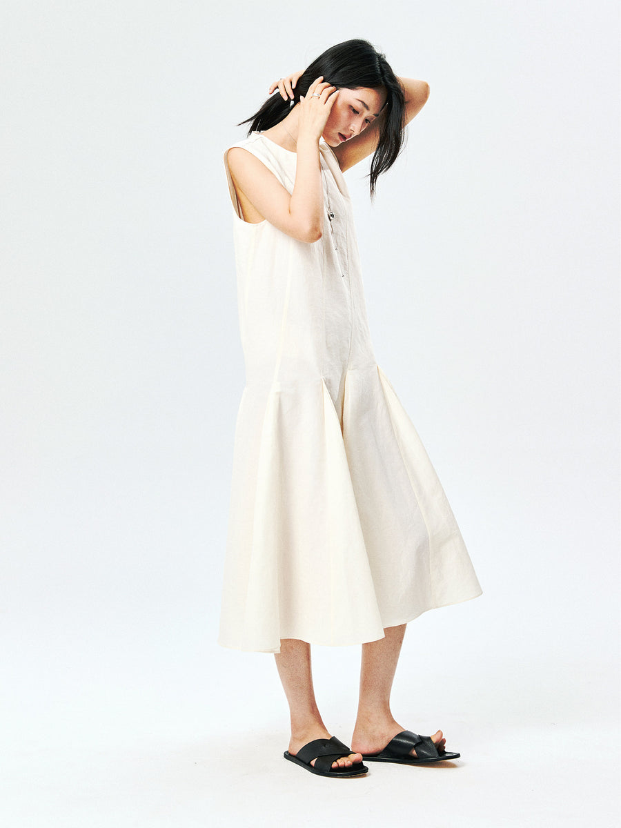 Linen-Cotton Sleeveless Dress, view 5