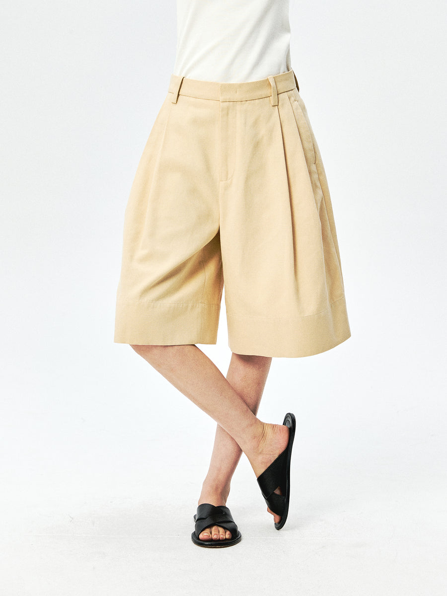 Lyocell Cotton Bermuda Shorts, view 3