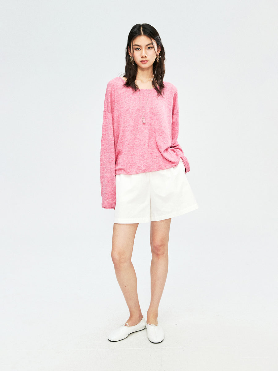 French Linen Yarn Knit Cover-Up, view 5