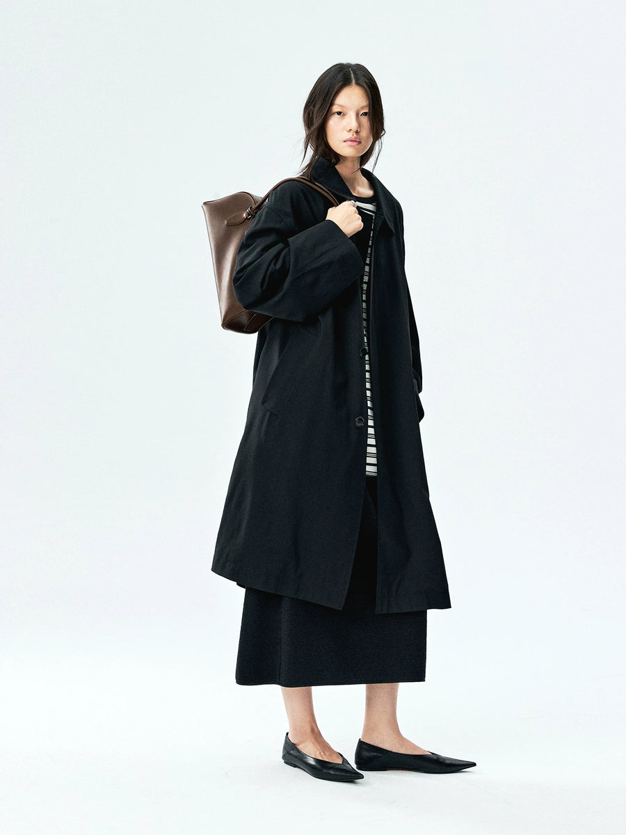 Italian Marzotto Stretch Wool Long Coat, view 4