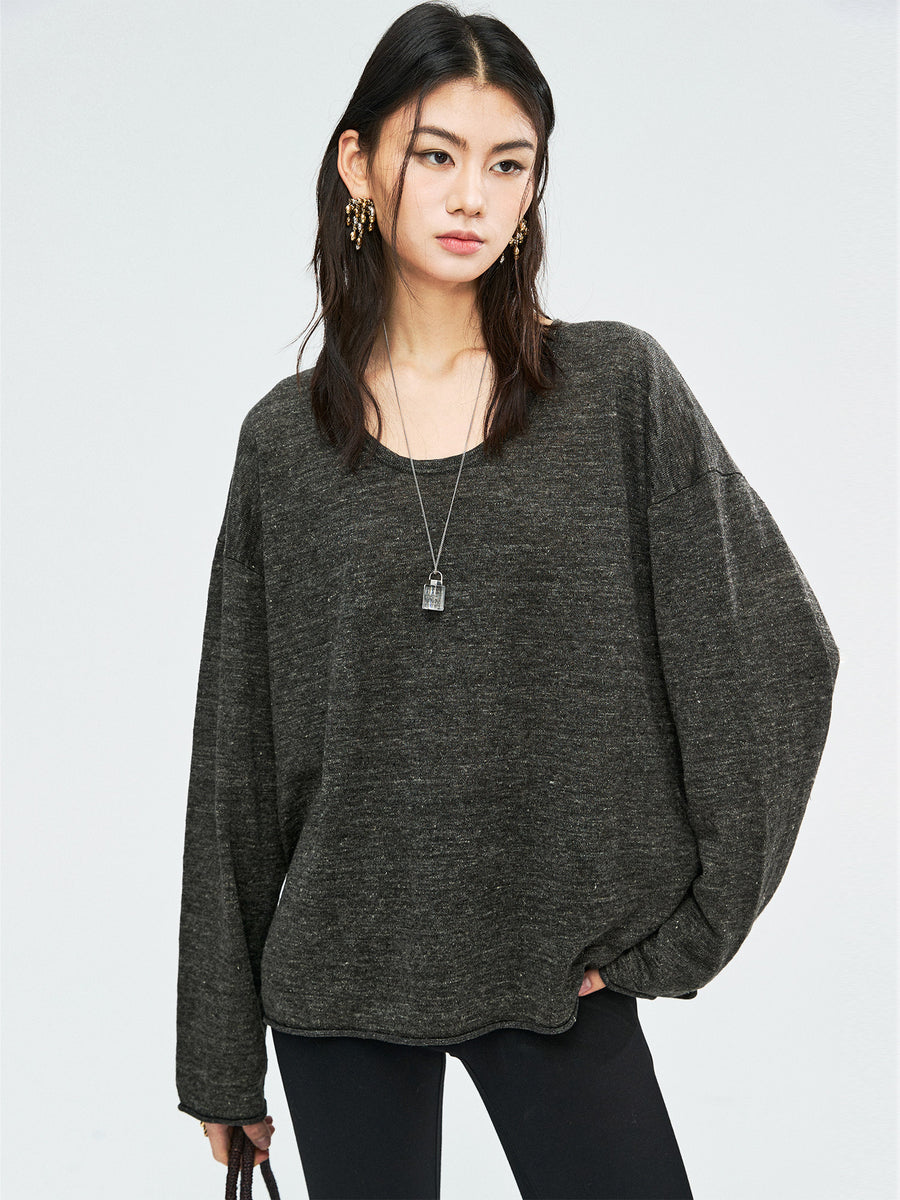 French Linen Yarn Knit Cover-Up, view 7