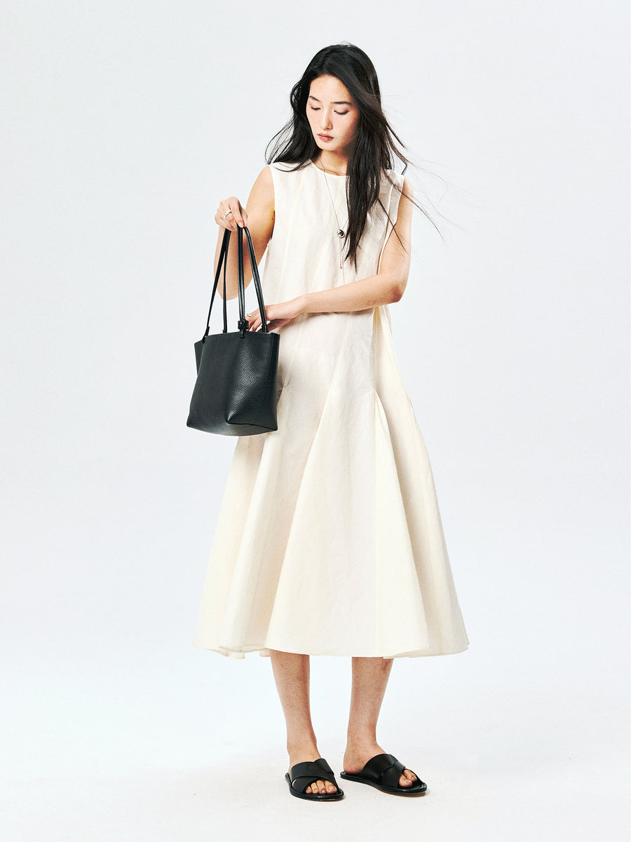 Linen-Cotton Sleeveless Dress, view 6