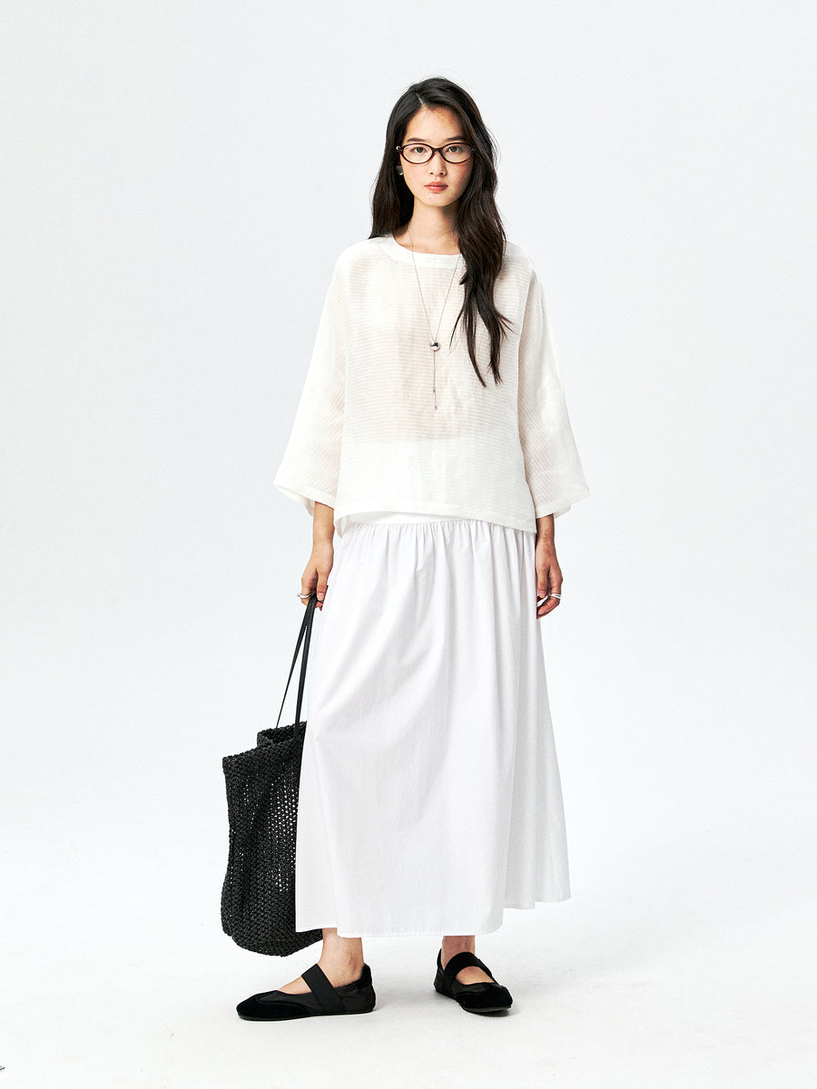 Linen Silk Blouse & Scarf, view 5