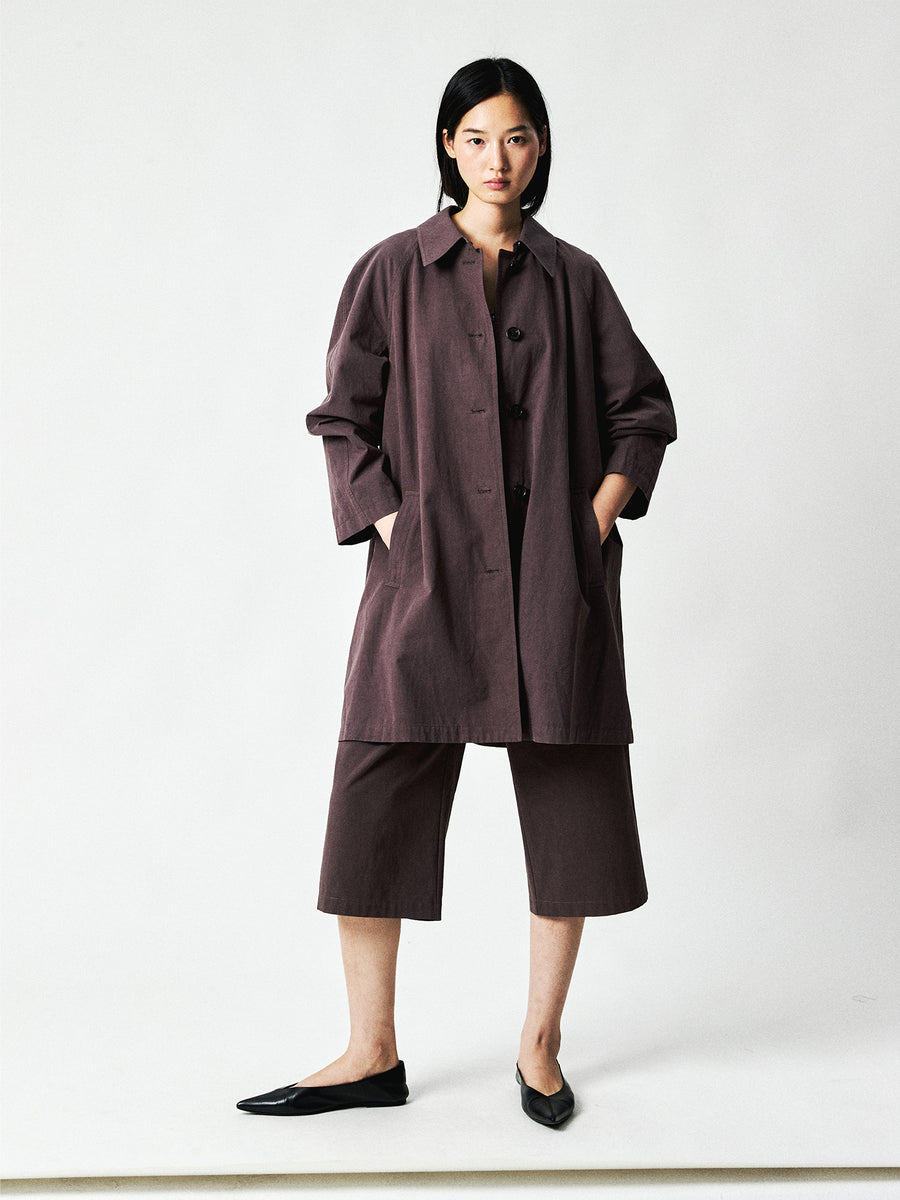 Cotton Hemp Single-Breasted Trench Coat, view 7