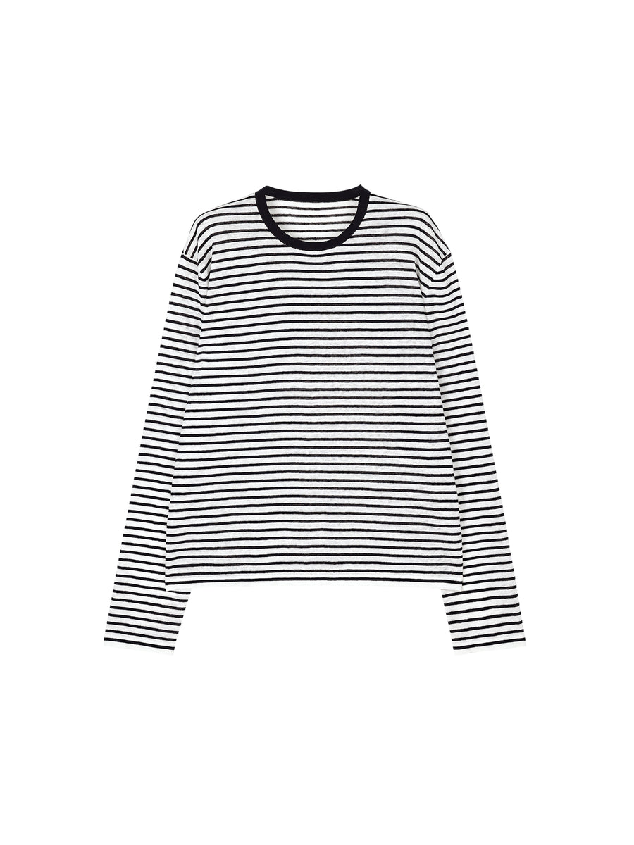 Linen-Cotton Knit Overshirt, view 3