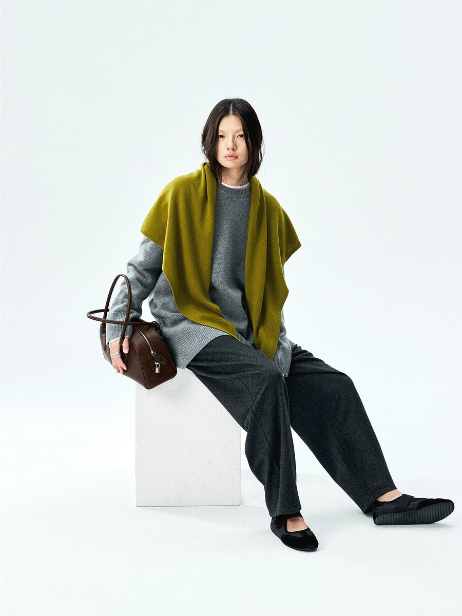 Superfine Merino Wool Triangle Scarf, view 4
