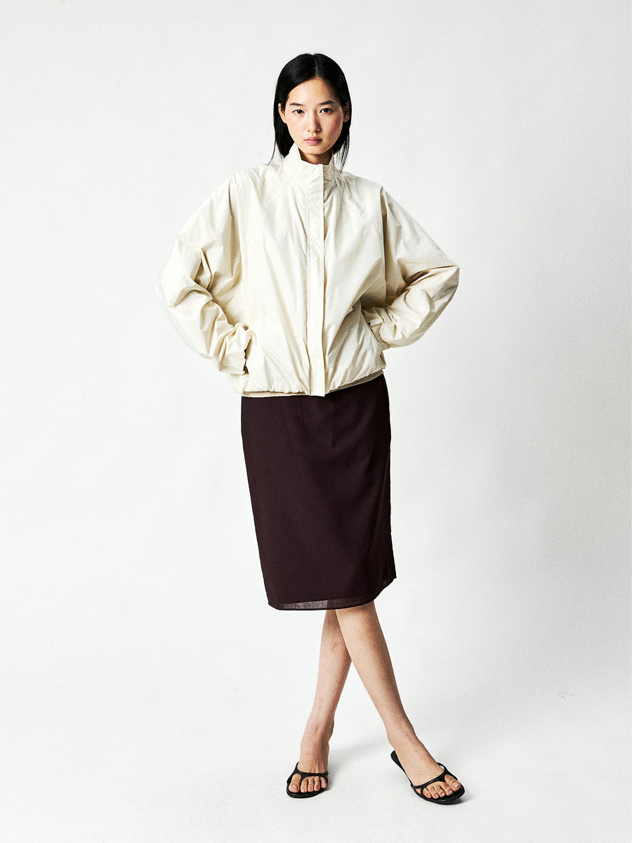 Italian Como Silk Blend Stand Collar Jacket, view 6