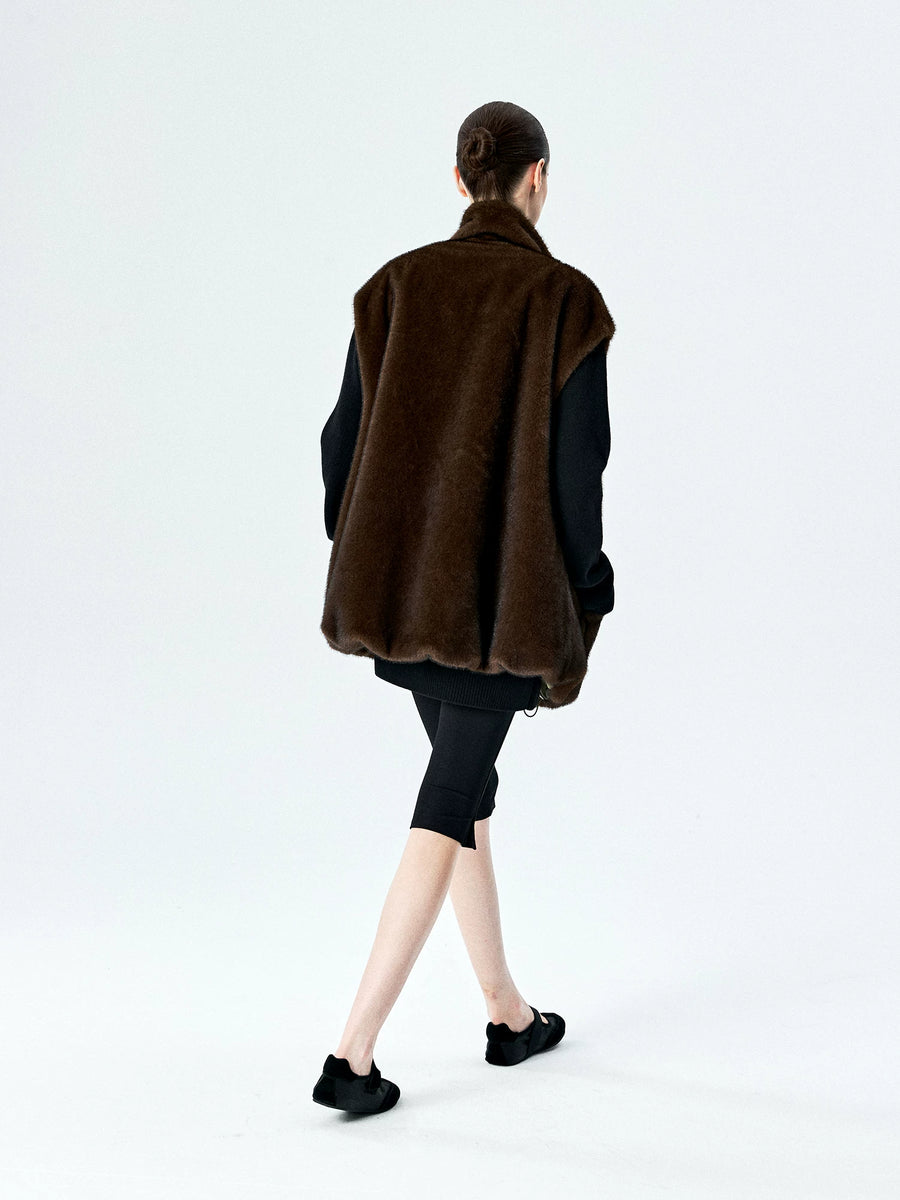 Reversible Faux Fur Utility Vest, view 5