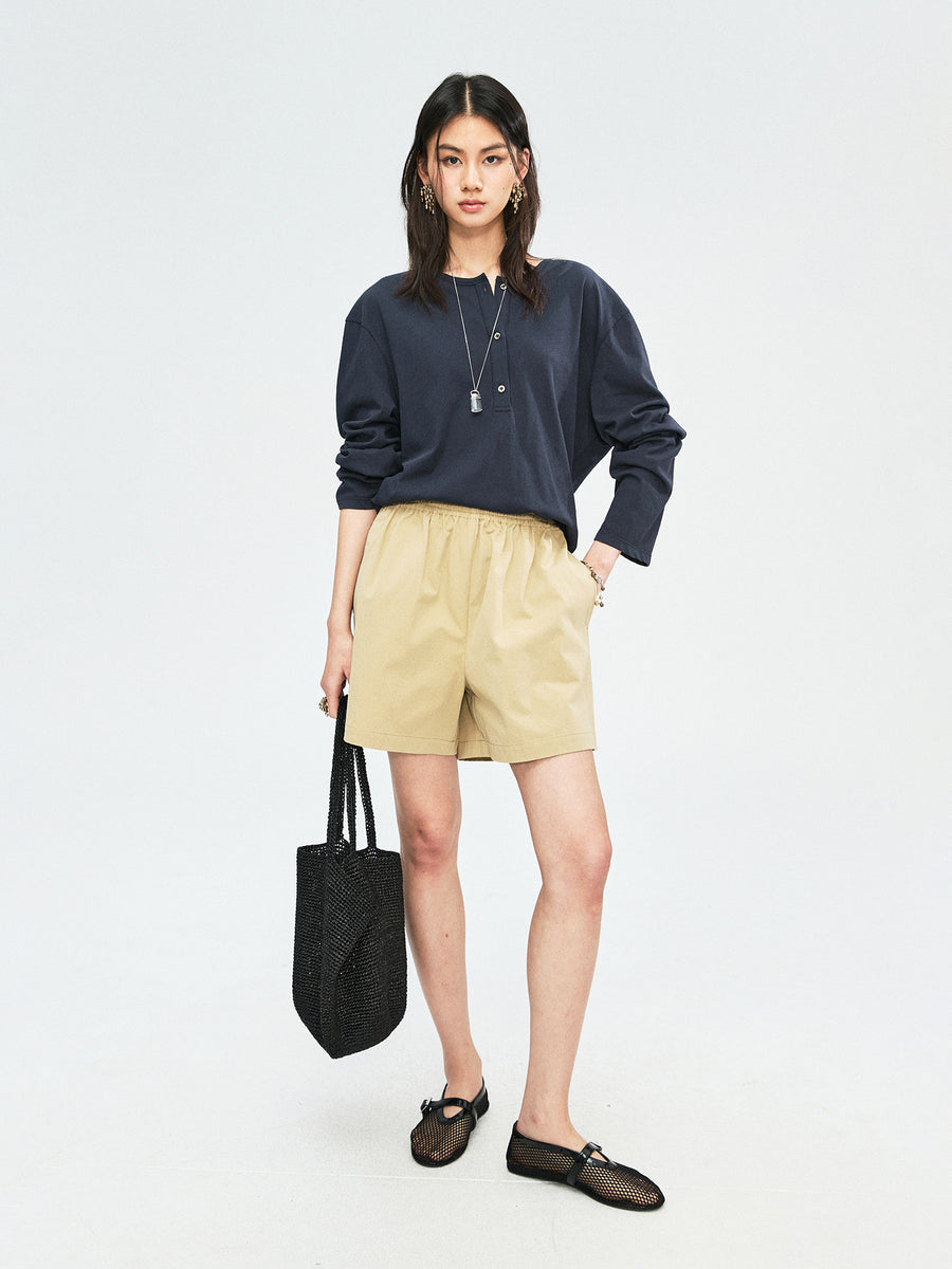 Washed Cotton Casual Shorts, view 8