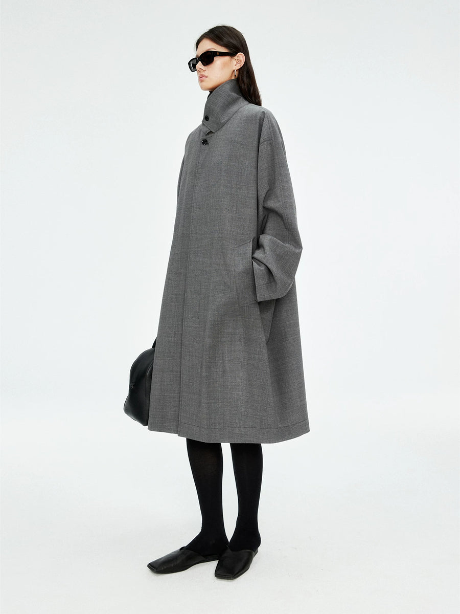Italian Marzotto Stretch Wool Long Coat, view 6