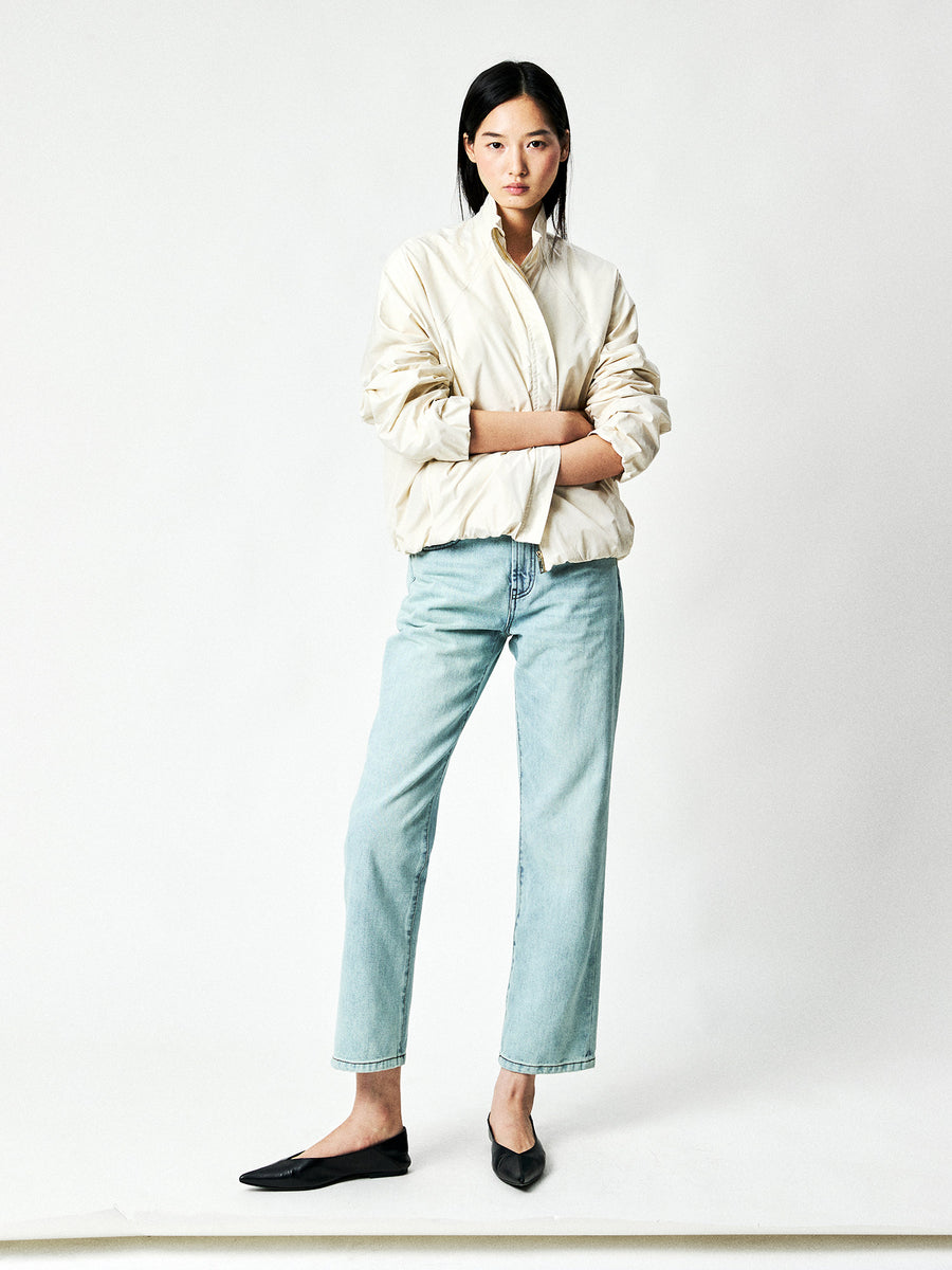 Italian Como Silk Blend Stand Collar Jacket, view 7