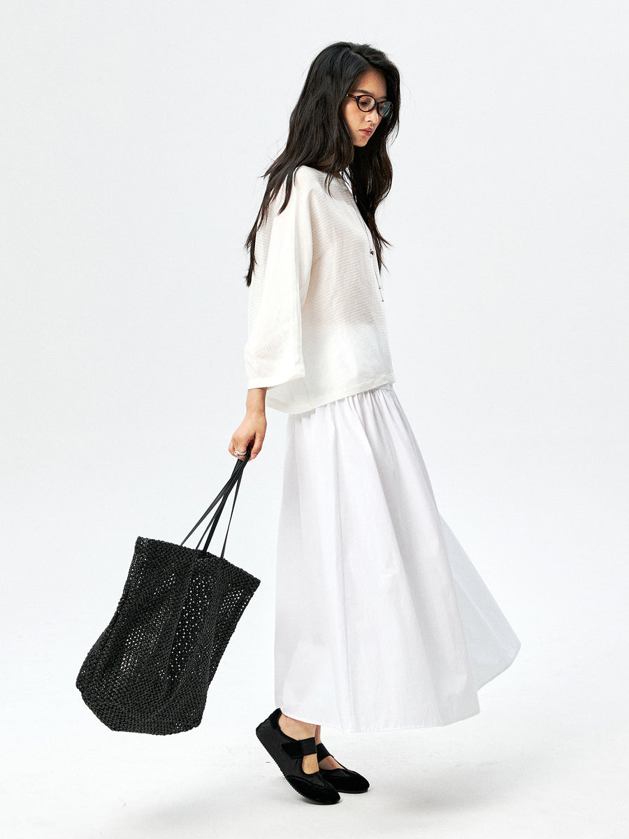 Japanese Omi Cotton Midi Skirt, view 4