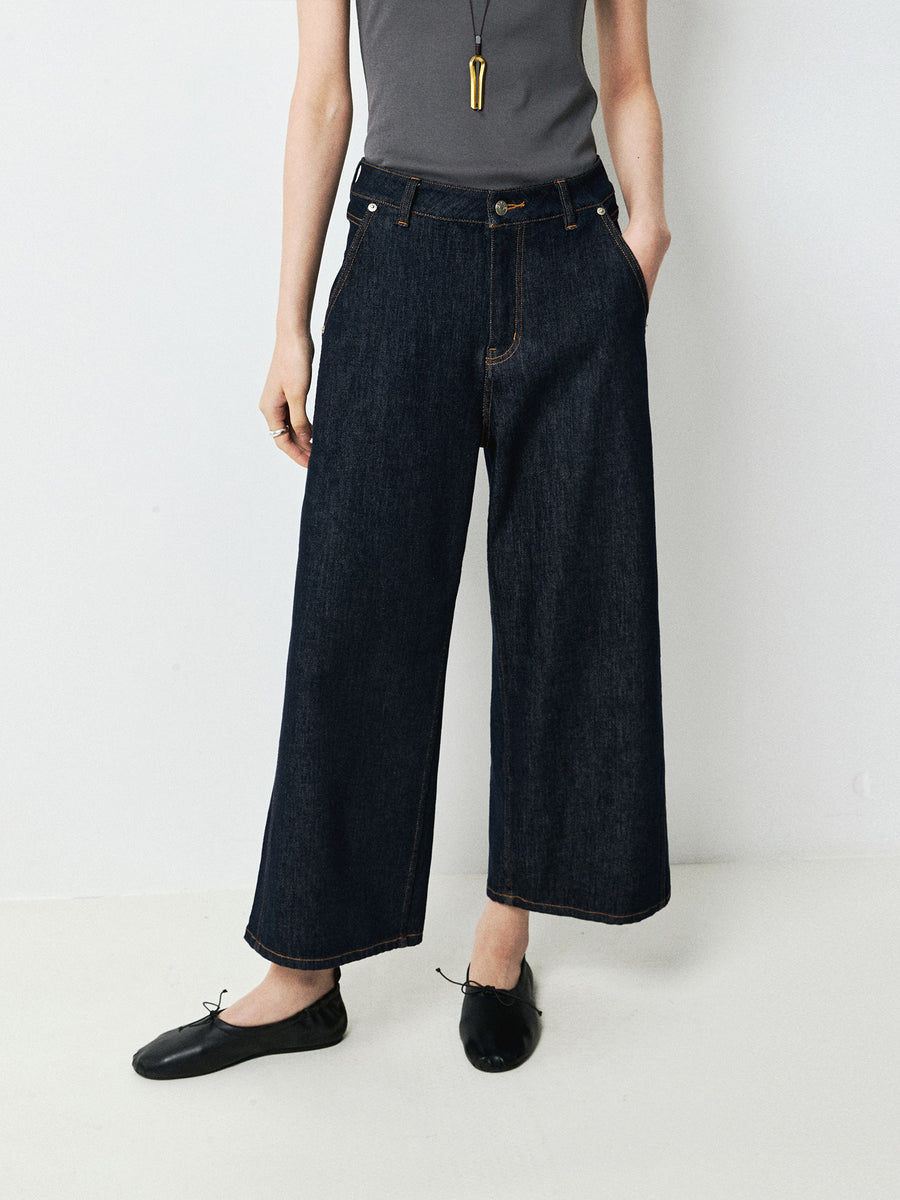 Vintage Wash Wide-Leg Jeans, view 7