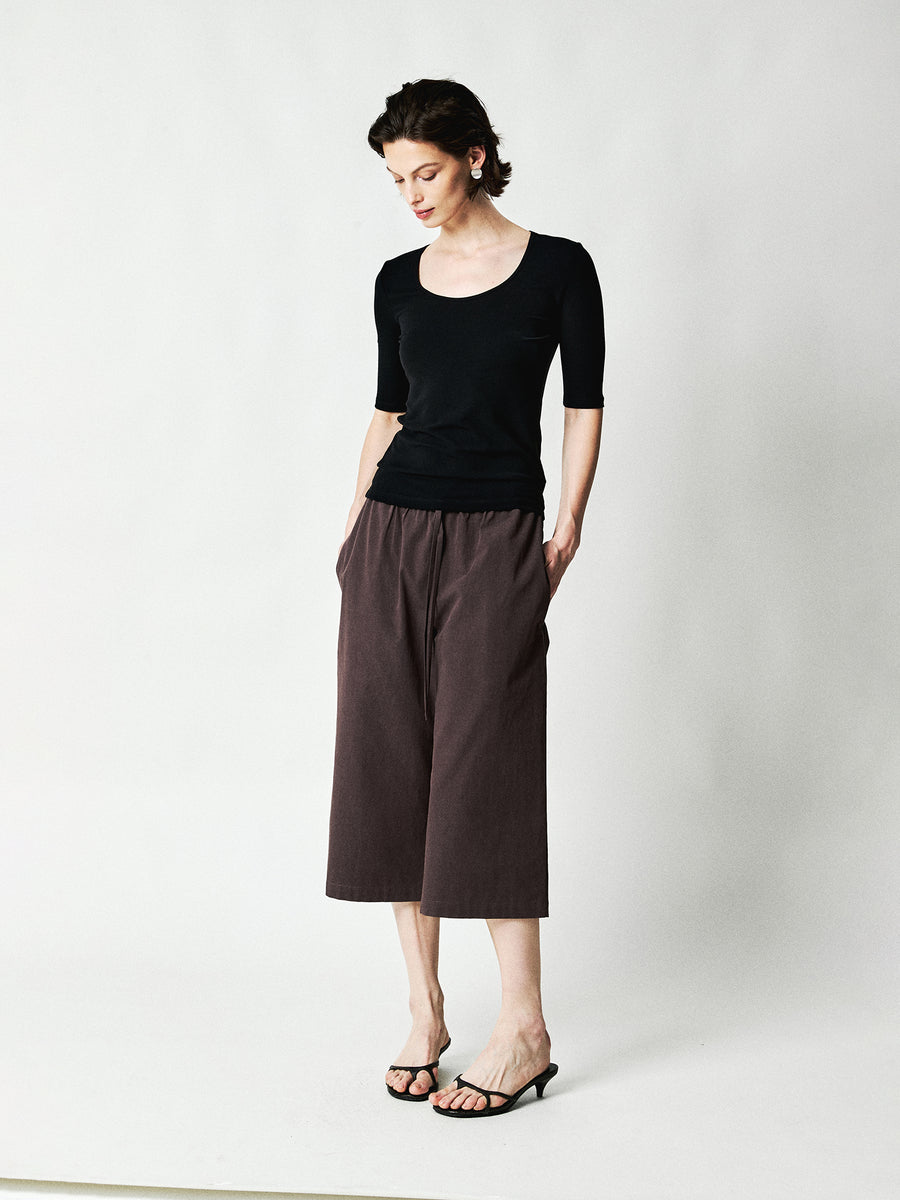 Cotton Hemp Cropped Trousers, view 5