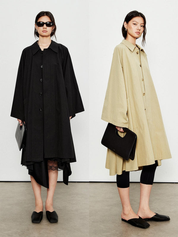 Supima Cotton Trench Coat | Minimalist A-Line design | Flowing Silhouette | MRS Studios