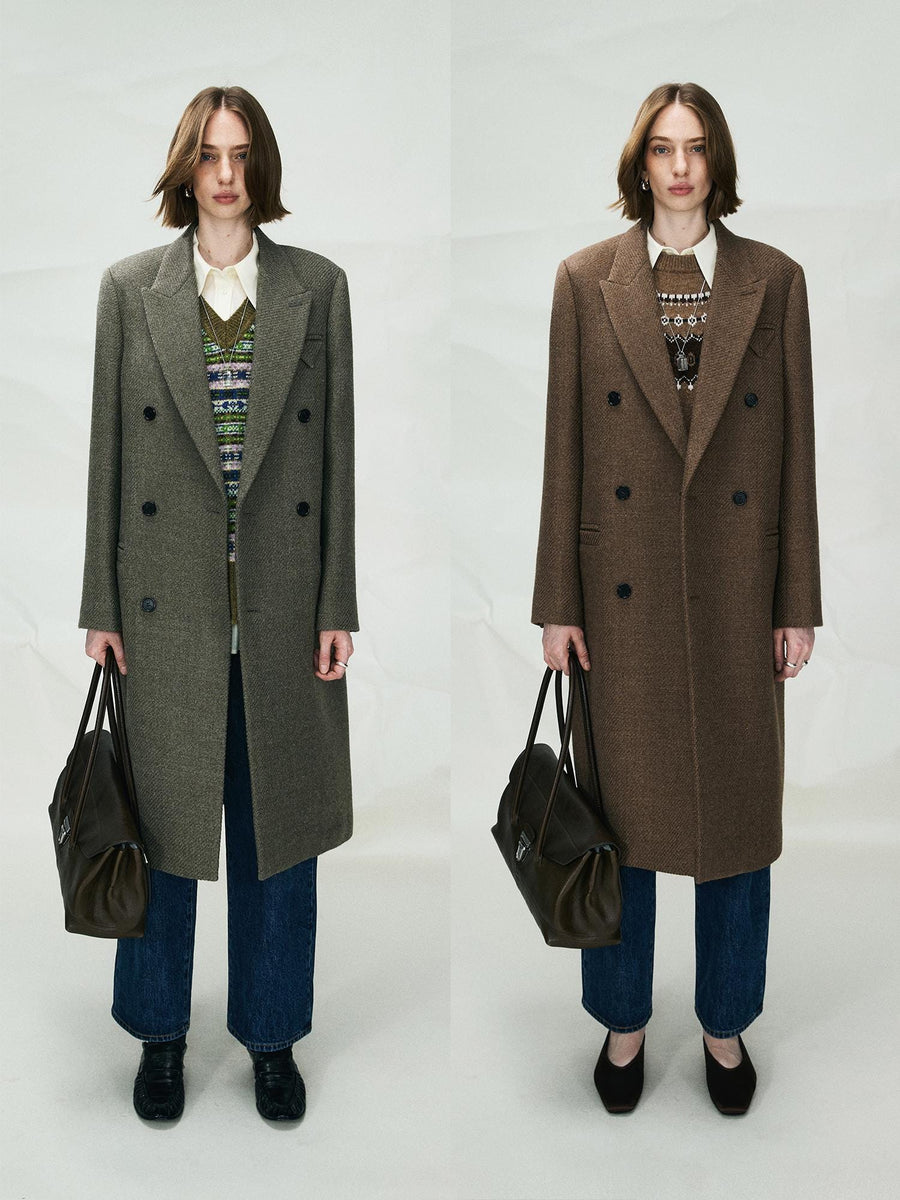 Italian ANGELICO 100% Wool Long Coat, view 5