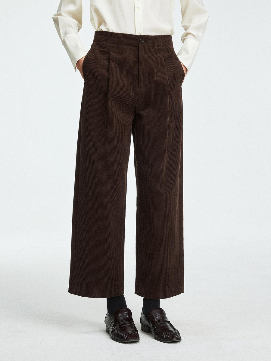 High Waist Cotton Corduroy Trousers, view 5