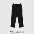 Fleece-Lined Black Denim Pants | 9-Length Straight Leg & Full-Length Wide Leg | BLACKMAX Stretch Fabric | MRS Studios