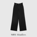 Fleece-Lined Black Denim Pants | 9-Length Straight Leg & Full-Length Wide Leg | BLACKMAX Stretch Fabric | MRS Studios