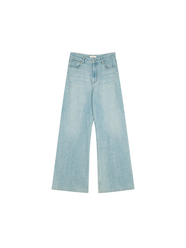 Seamless Wide-Leg Cotton Jeans | Soft Denim Construction | Floor-Length Silhouette | Women Jeans | MRS Studios