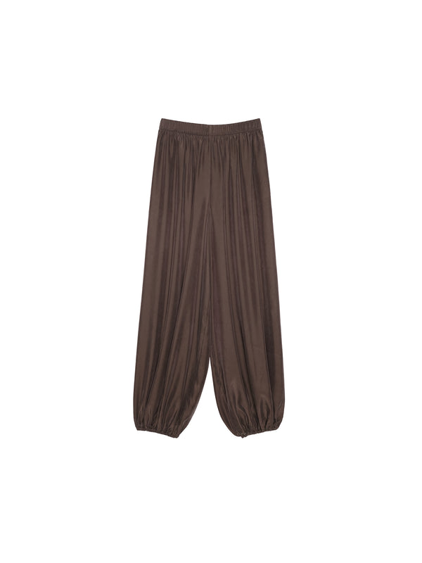 Sandwashed Cupro Lantern Pants | Matte Silk-Like Drape | Tapered Ankle Cuffs | Women Pants | MRS Studios