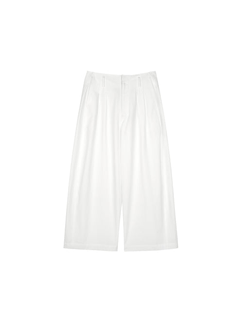 Cotton Hemp Cocoon Trousers | Box-Pleat Front Detail | Cropped 9/10 Length | Women Pants | MRS Studios