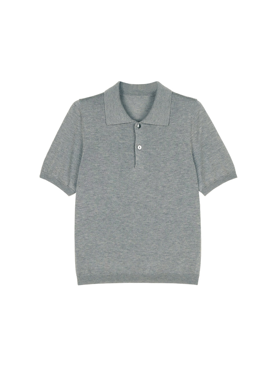 Consinee Lyocell Cashmere Knit Polo, view 6