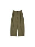 Pima Cotton Cocoon Trousers | Salt-Shrink Crinkle Texture | Vertical Seam Lines | Women Pants | MRS Studios
