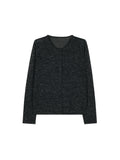 Wool Silk Hemp Knit Cardigan Vest & Tee Set | Horn Buttons | Rolled Edges | Women Knitwear | MRS Studios
