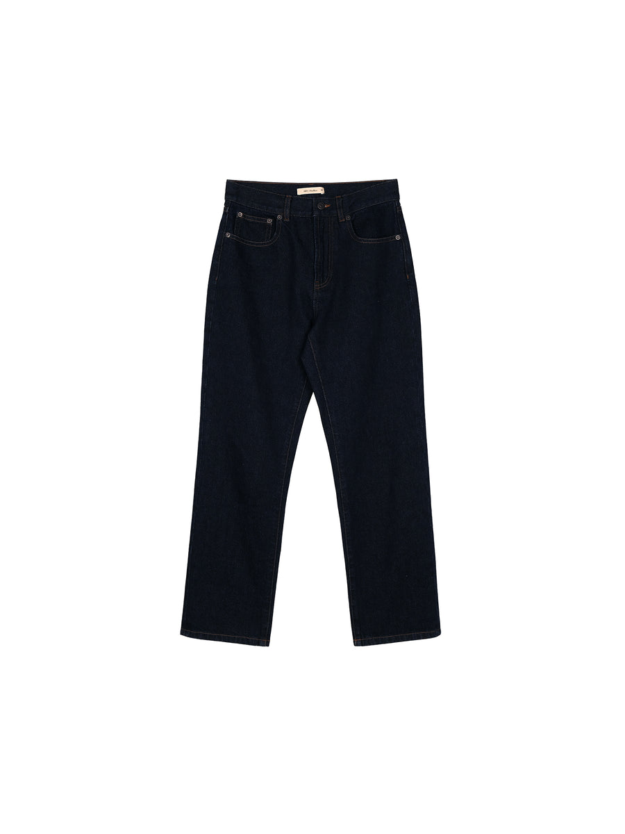 Mesh-Weave Cotton Straight Jeans, view 12
