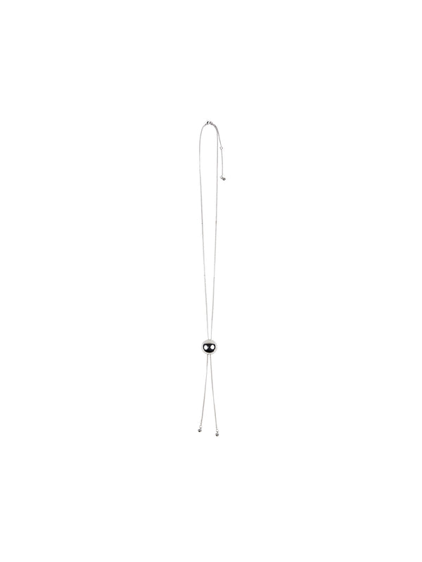Rhodium-Plated Necklace | Polished Slider Clasp | Double Snake Chain | Women Accessories | MRS Studios