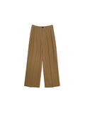 Pima Cotton Normandy Linen Pleated Trousers | Tailored Front Pleats | Welt Back Pockets | Women Pants | MRS Studios