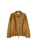 British Lambskin Zip Jacket | Vegetable-Tanned Bubble Leather | Notch Collar | Women Jacket | MRS Studios
