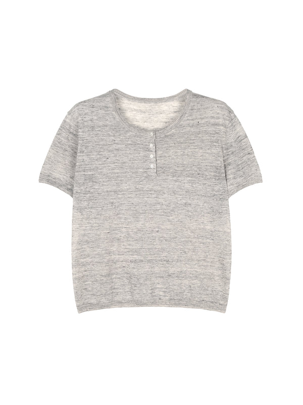 Linen Nylon Henley Tee & U-Neck Vest Set | Ribbed Edges | Quick-Dry Handle | Women Set | MRS Studios