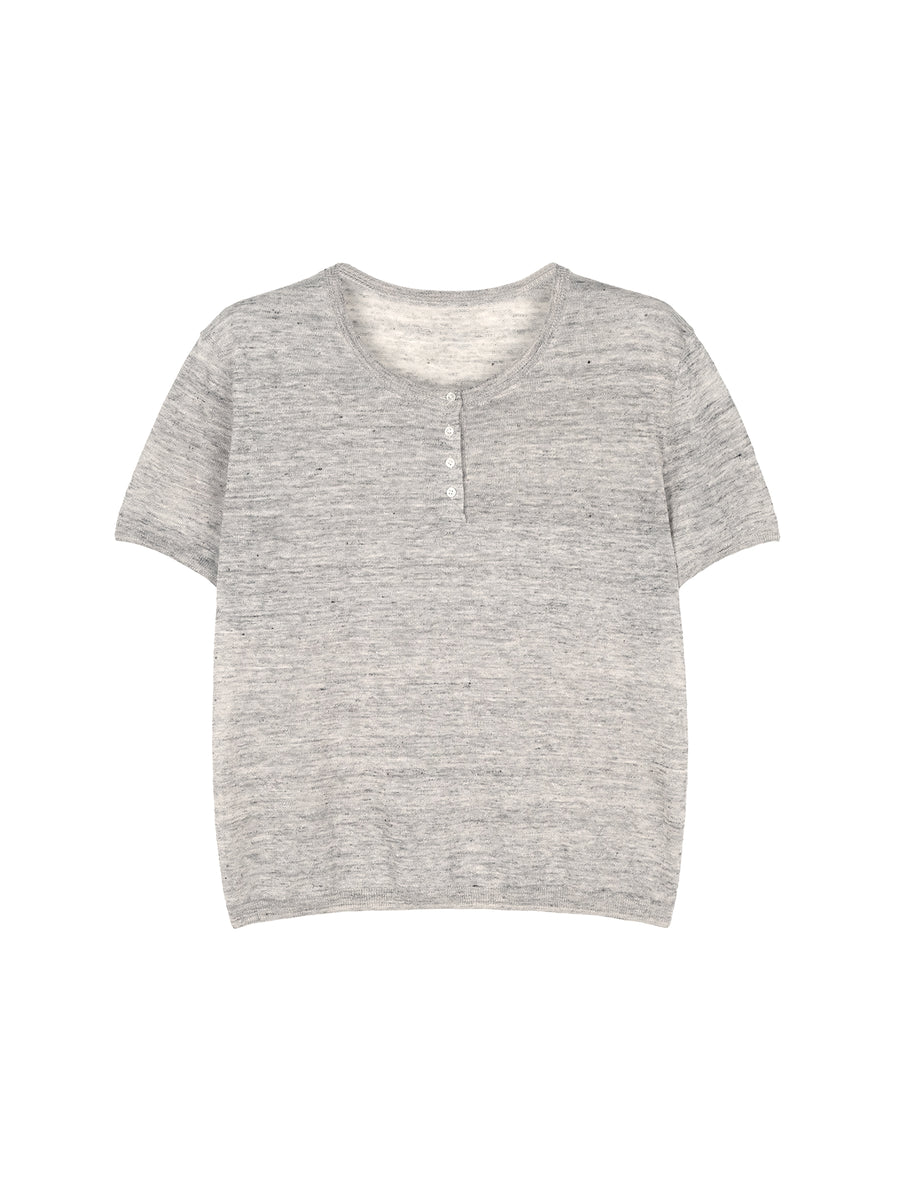 Linen Henley Tee & U-Neck Vest Set, view 9
