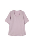Dry Silk Mulberry Silk Short-Sleeve Top | Egg-Shaped Neckline | Minimalist Relaxed Cut | Women Top | MRS Studios